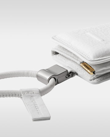 デタッチャブルストラップ付iPhoneアクセサリー objcts.io × meanswhile ダイニーマ®レザーウォレット - ホワイト