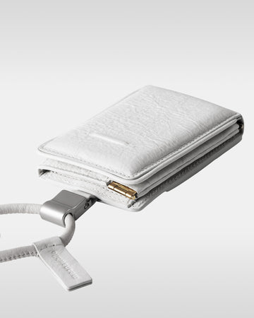 デタッチャブルストラップ付iPhoneアクセサリー objcts.io × meanswhile ダイニーマ®レザーウォレット - ホワイト