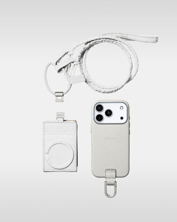 デタッチャブルストラップ + iPhoneケースセット objcts.io × meanswhile ダイニーマ®レザーウォレット - ブラック