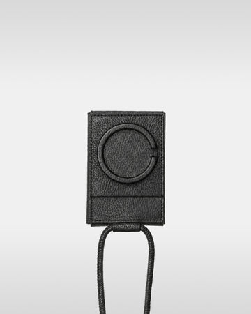 アジャスタブルレザーストラップ付iPhoneアクセサリー エンベロープ - チャコール
