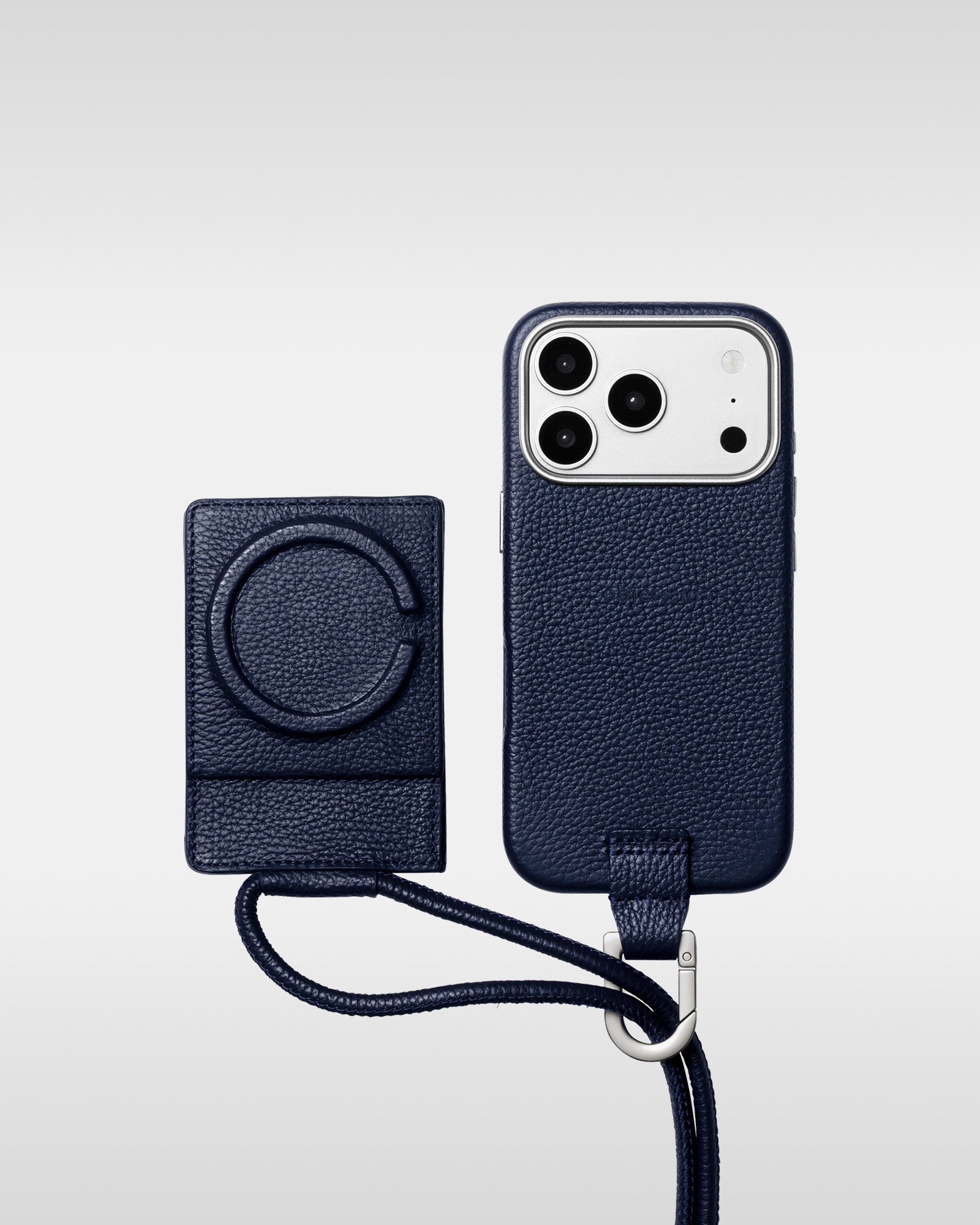 レザー製 iPhoneケース セット / ストラップ付スマホケース / スマホ