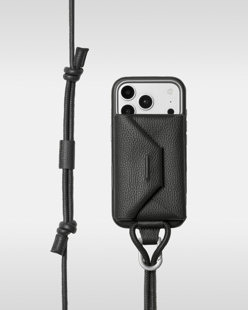 レザー製iPhoneケース セット / ストラップ付スマホケース / スマホ
