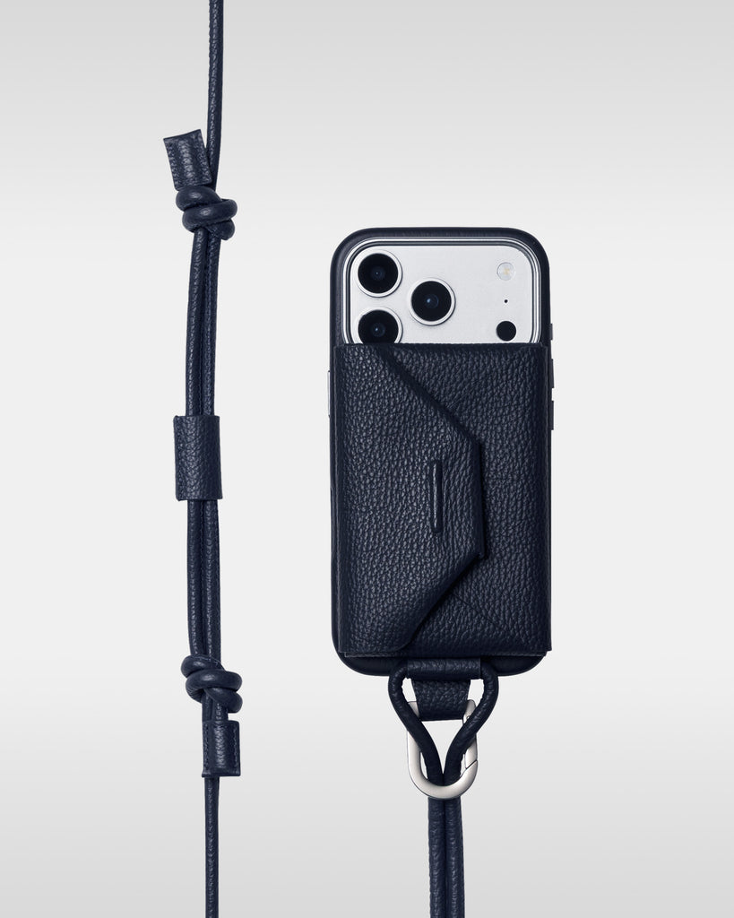 レザー製iPhoneケース セット / ストラップ付スマホケース / スマホ