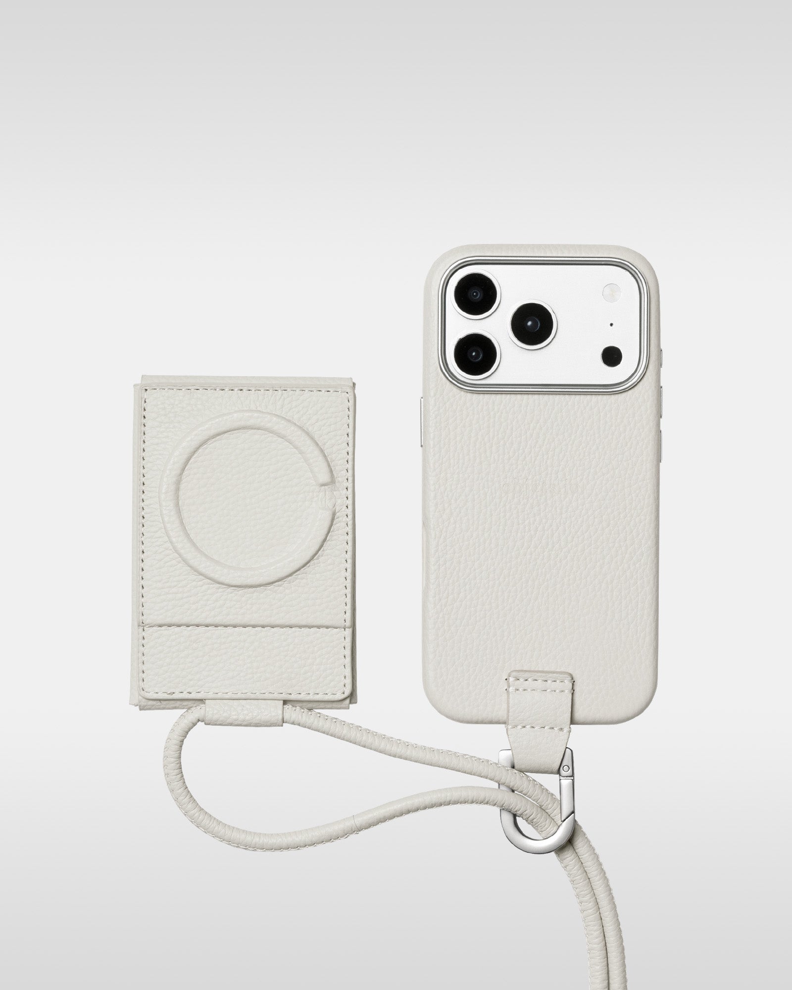 レザー製iPhoneケース セット / ストラップ付スマホケース / スマホ