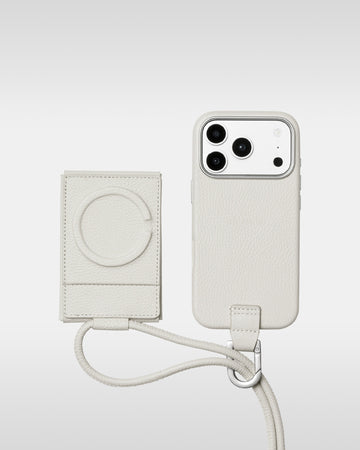 アジャスタブルレザーストラップ + iPhoneケースセット - エンベロープ - マシュマロ