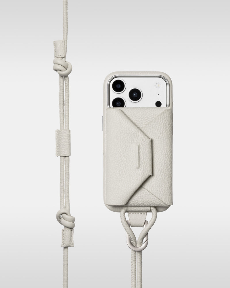 アジャスタブルレザーストラップ + iPhoneケースセット - エンベロープ - マシュマロ