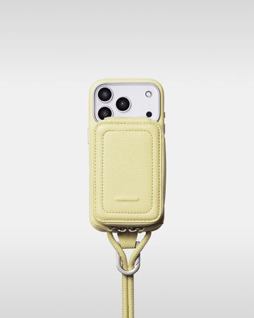 レザーストラップ + iPhoneケースセット - バターイエロー