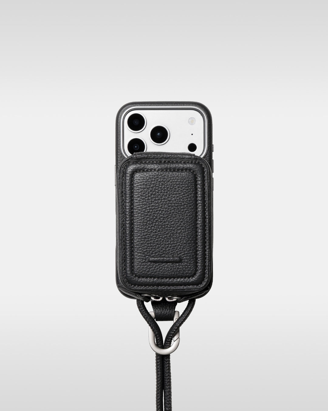 レザーストラップ + iPhoneケースセット - チャコール