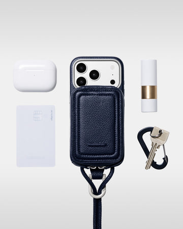 レザーストラップ + iPhoneケースセット - ミッドナイト