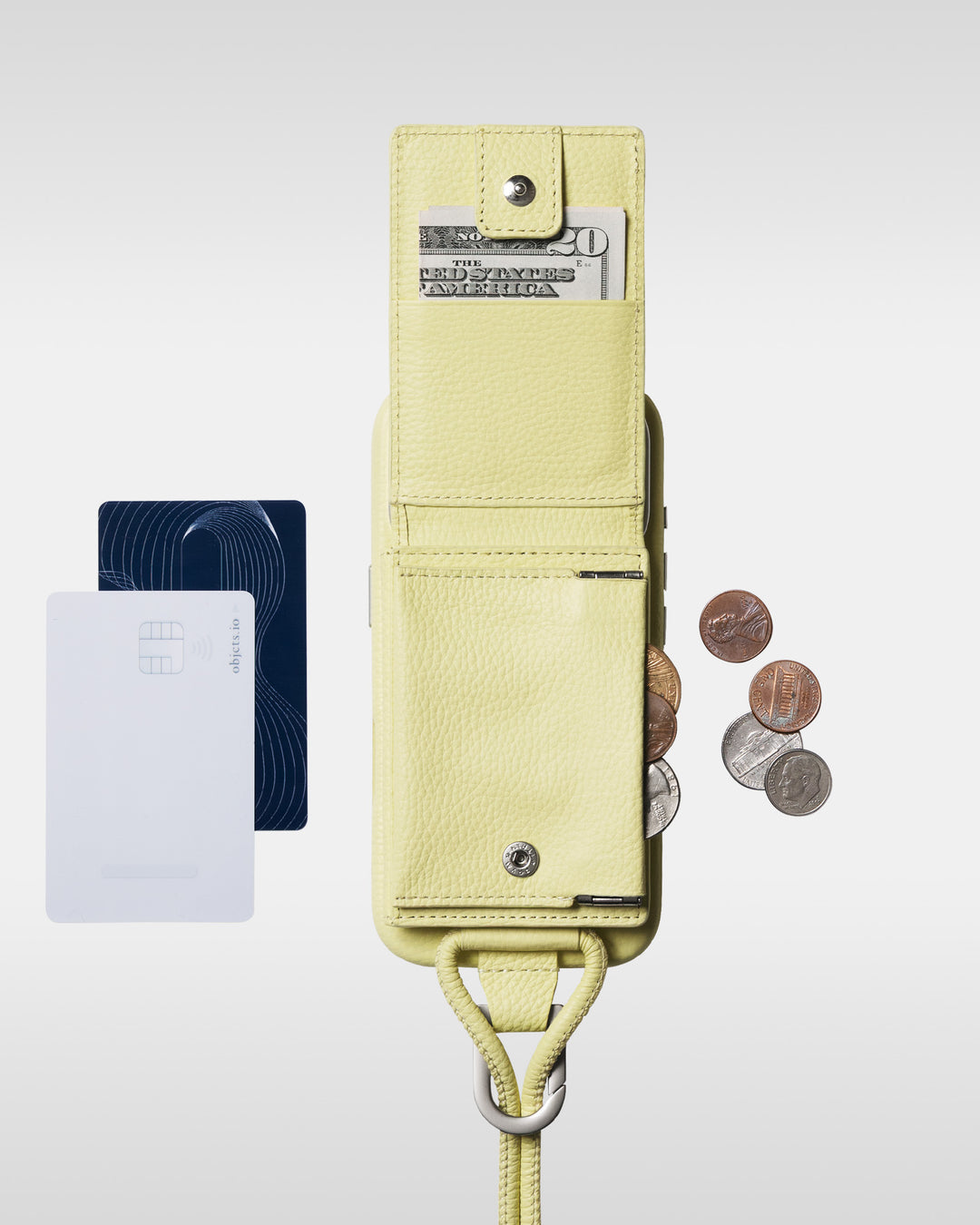 レザーストラップ + iPhoneケースセット - バターイエロー