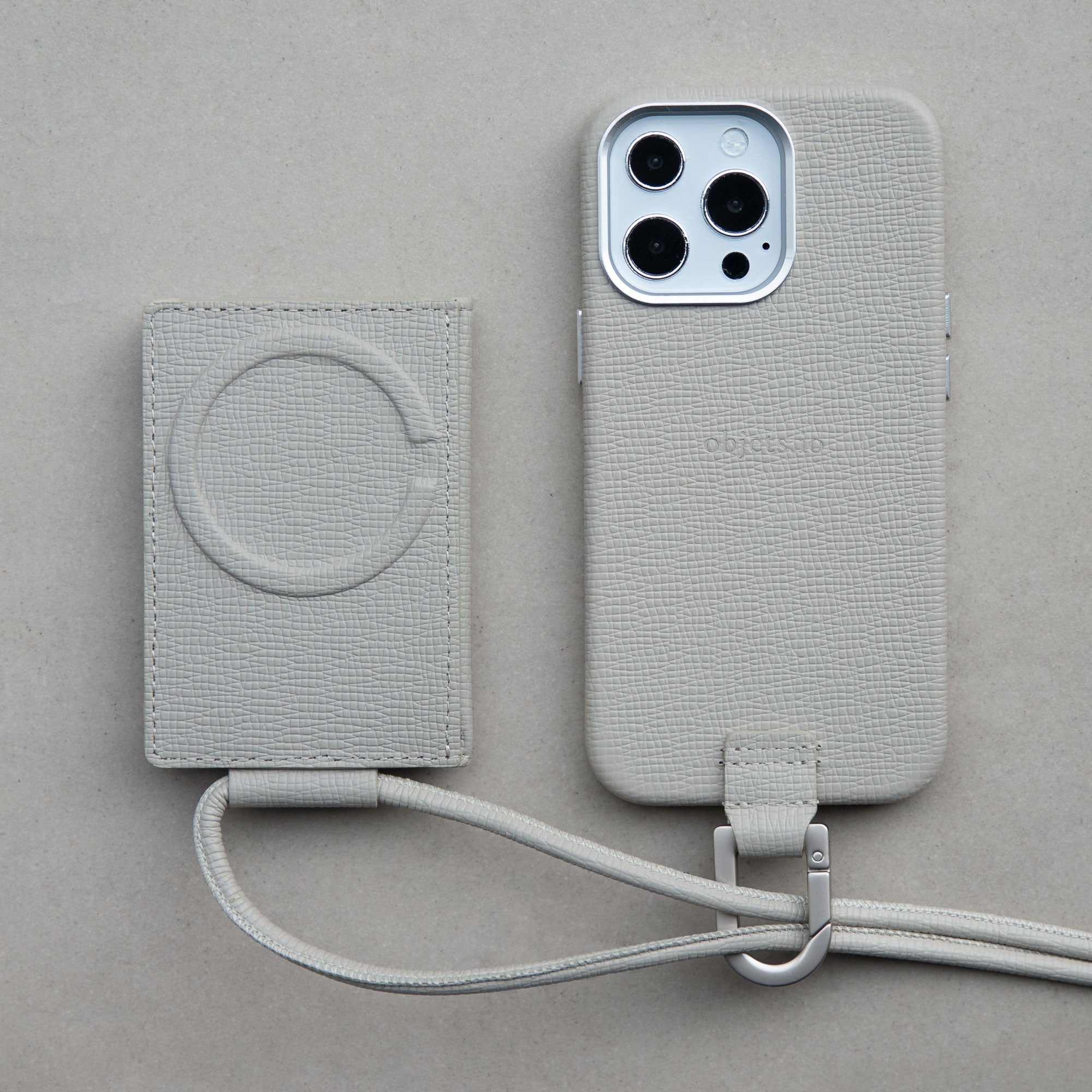 iPhone case with Strap Accessory - White Beige