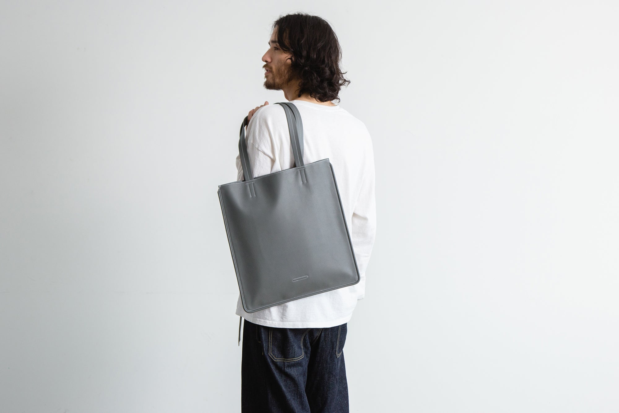 Flat Leather Tote